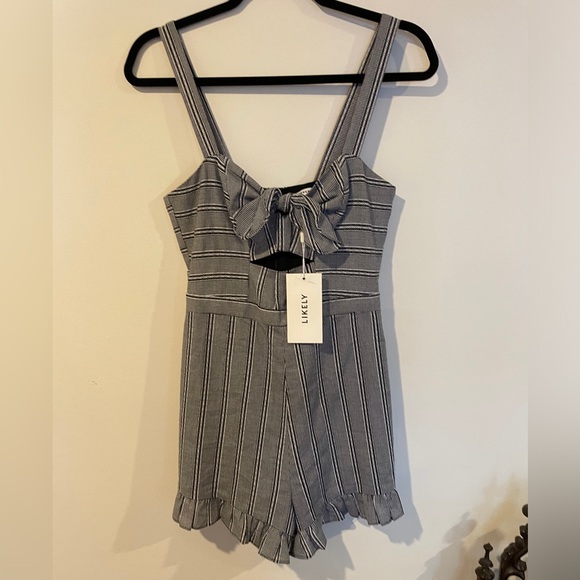 Likely Elisa Romper In Black White - Picture 1 of 3